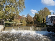 A view of the Chagrin River from the Main Street Bridge in Chagrin Falls.