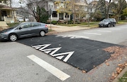 Akron will install 30 temporary speed tables and 40 additional solar speed limit signs starting this month. A permanent speed table is being piloted on Maple Street in Ward 1, according to a news release. (John Benson/iccwins188.com)