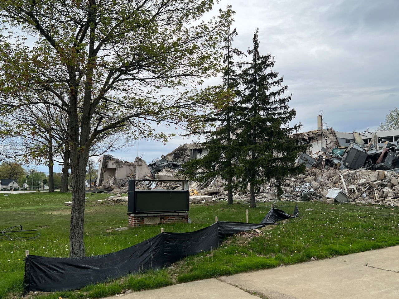 Demolition is nearly complete at Parma High School